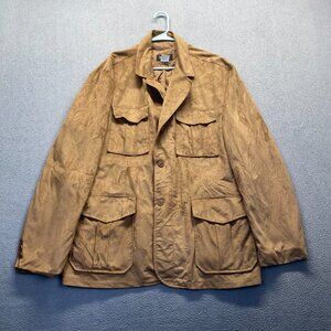 Vintage Botany 500 Brown Camel Tan Blazer Mens Sz XX Coat Jacket Soft Faux Suede
